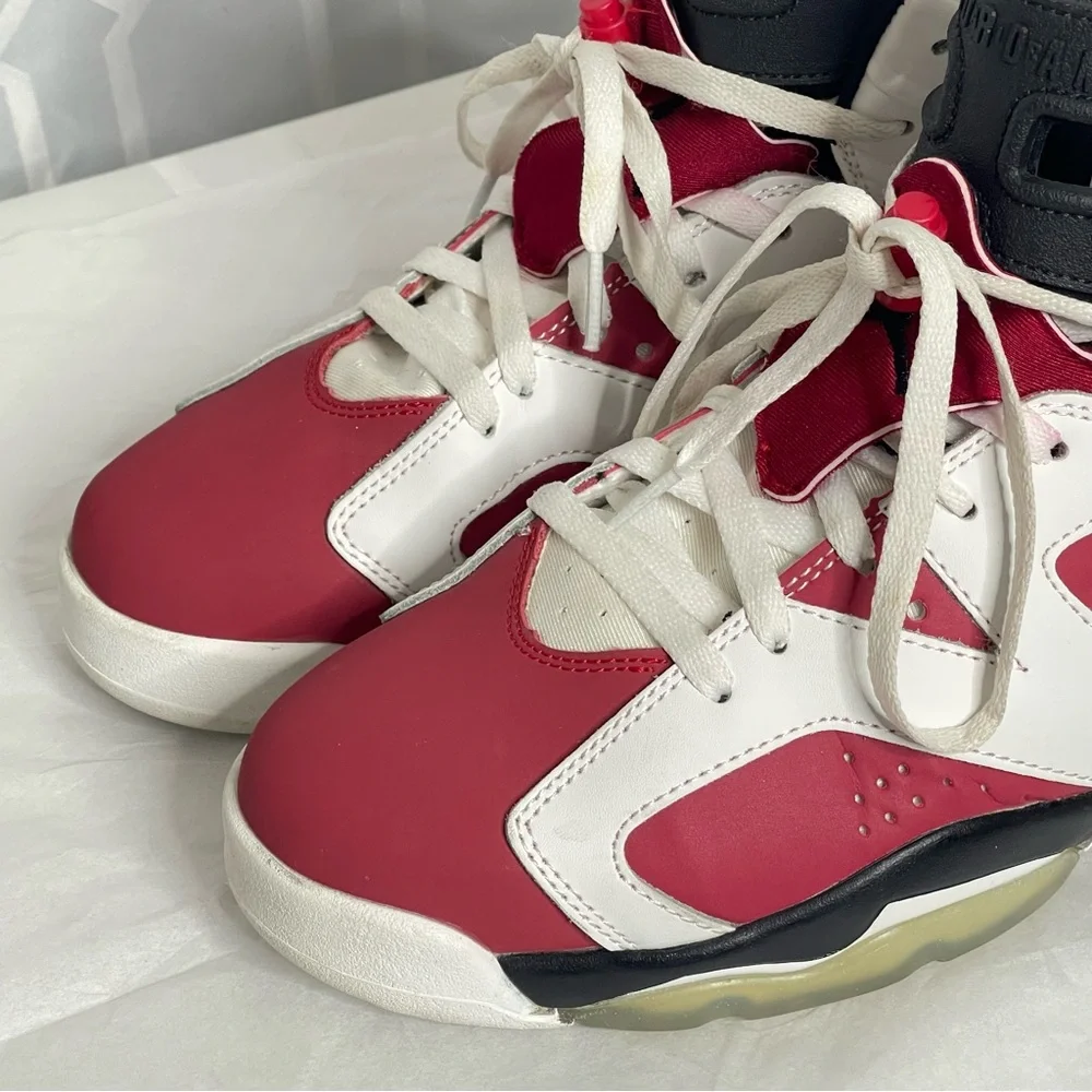 Nike Air Jordan 6 Retro Carmine White Red Black Sneaker 9.5 Style 384665-160
